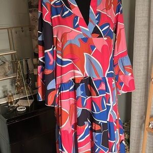 Vibrant Multicolor Long Sleeve Dress